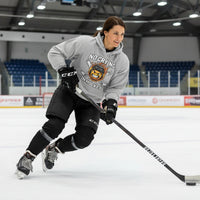 No Crying in Hockey Player Funny Hoodie for Ladies SPORT GREY - FRONT
