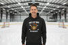No Crying in Hockey Player Funny Hoodie for Men Humor Gift BLACK - FRONT
