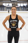 No Crying in Hockey Player Funny Tanktop for Ladies Black - FRONT