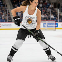 No Crying in Hockey Player Funny Tanktop for Ladies White - FRONT