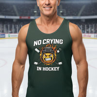 No Crying in Hockey Player Funny Tanktop for Men Humor Gift Forest - FRONT
