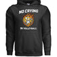 No Crying in Volleyball Funny Athlete Motivation Flame Ball Graphic Hoodie BLACK - FRONT