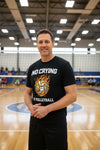 No Crying in Volleyball Funny Athlete Motivation Flame Ball Graphic T-Shirt BLACK - FRONT