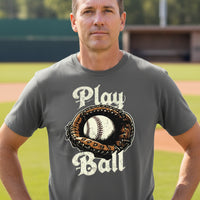 Play Ball Illustration T-Shirt for Men – Timeless Baseball Inspired Artwork Heavy Metal - FRONT