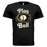 Play Ball Illustration T-Shirt for Men – Timeless Baseball Inspired Artwork BLACK-FRONT