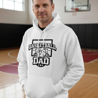 Proud Basketball Dad Game Day Top – Vintage Court Style Sports Hoodie WHITE - FRONT