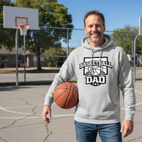 Proud Basketball Dad Game Day Top – Vintage Court Style Sports Hoodie SPORT GREY - FRONT