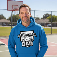 Proud Basketball Dad Game Day Top – Vintage Court Style Sports Hoodie Royal - FRONT