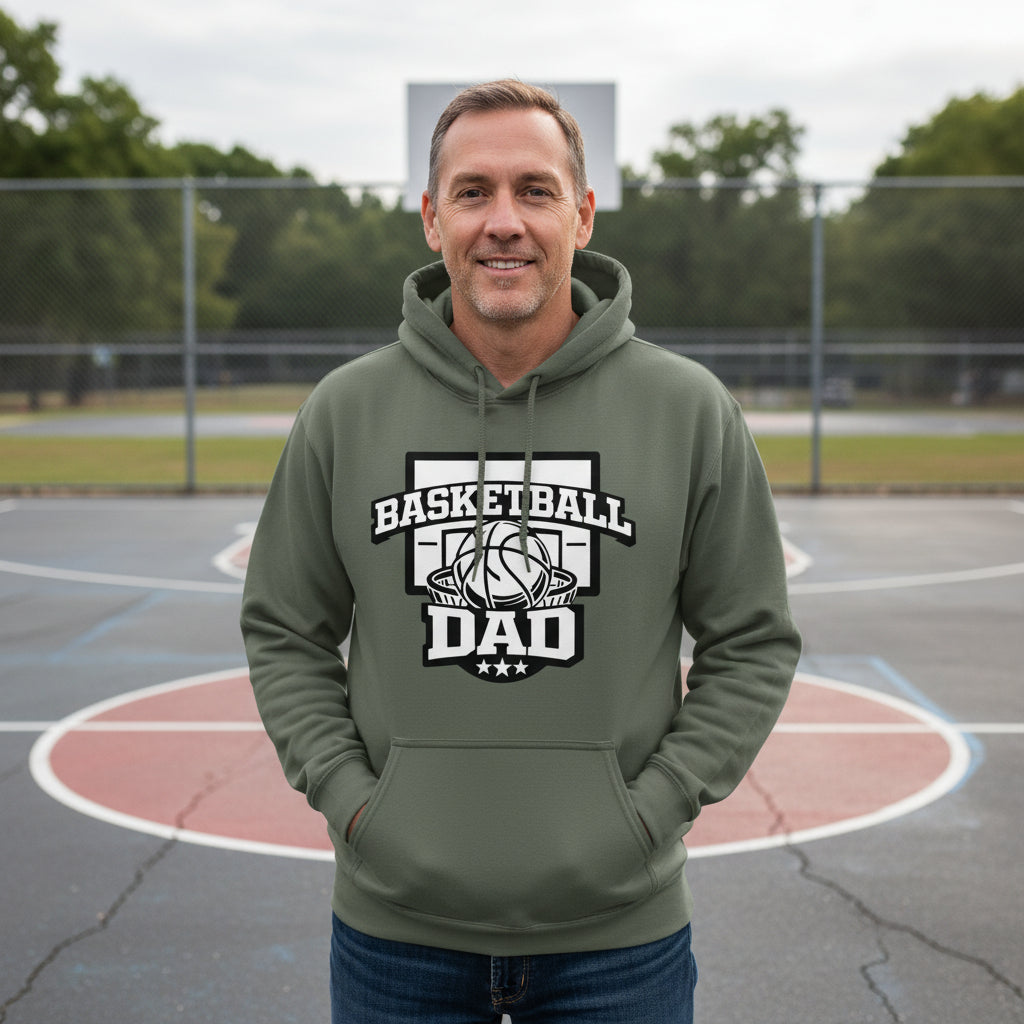 Proud Basketball Dad Game Day Top – Vintage Court Style Sports Hoodie