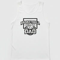 Proud Basketball Dad Game Day Top – Vintage Court Style Sports Tank Top WHITE - FRONT