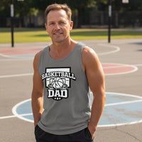 Proud Basketball Dad Game Day Top – Vintage Court Style Sports Tank Top DARK GREY - FRONT