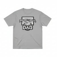 Proud Basketball Dad Game Day Top – Vintage Court Style Sports Tshirt HEATHER GRAY - FRONT