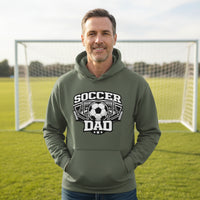 Proud Soccer Dad Retro Sports Hoodie Design – Game Day Football Fan Style MILITARY GREEN - FRONT