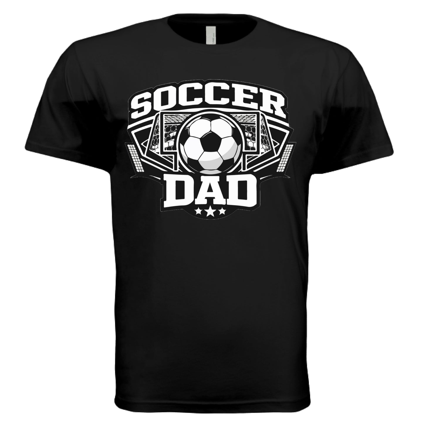 Proud Soccer Dad Retro Sports T-Shirt Design – Game Day Football Fan Style BLACK - FRONT