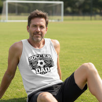 Proud Soccer Dad Retro Sports Tank Top Design – Game Day Football Fan Style WHITE - FRONT