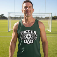 Proud Soccer Dad Retro Sports Tank Top Design – Game Day Football Fan Style Forest - FRONT
