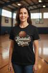 Retro Basketball Mom T-Shirt – Vintage Sports Parent Pride BLACK - FRONT