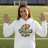 Retro Football Mom Hoodie – Vintage Sports Parent Pride WHITE - FRONT