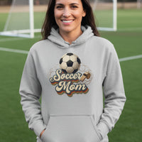 Retro Soccer Mom Hoodie – Vintage Sports Parent Pride SPORT GREY - FRONT