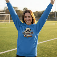 Retro Soccer Mom Hoodie – Vintage Sports Parent Pride Royal - FRONT