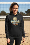Retro Volleyball Mom Hoodie – Vintage Sports Parent Pride BLACK - FRONT