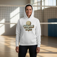 Retro Volleyball Mom Hoodie – Vintage Sports Parent Pride WHITE - FRONT