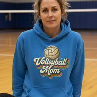 Retro Volleyball Mom Hoodie – Vintage Sports Parent Pride Royal - FRONT