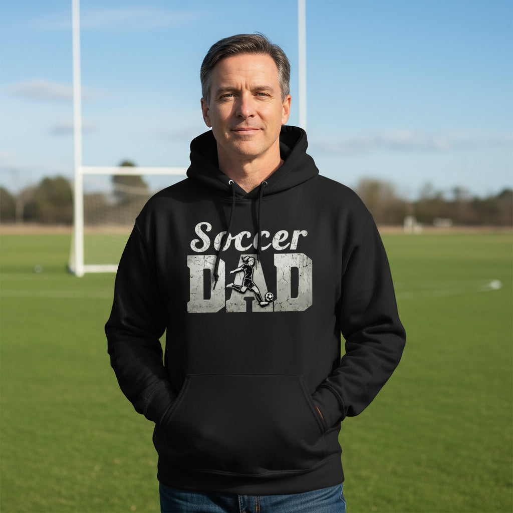 Soccer Dad Athlete Pride – Proud Soccer Father Sports Hoodie BLACK - FRONT