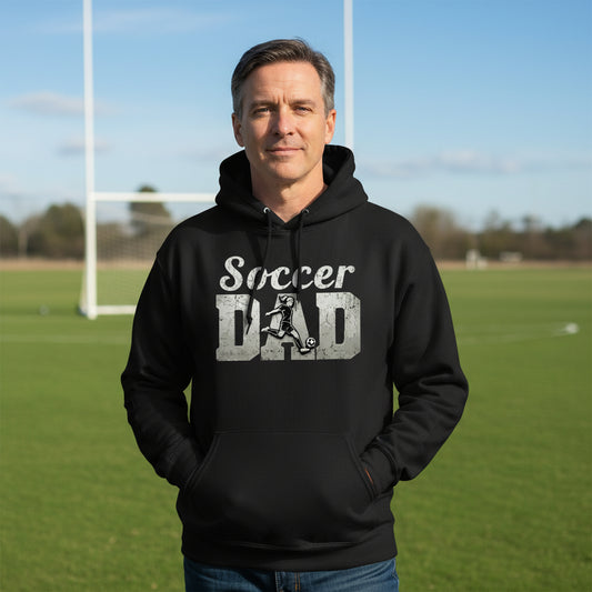 Soccer Dad Athlete Pride – Proud Soccer Father Sports Hoodie BLACK - FRONT