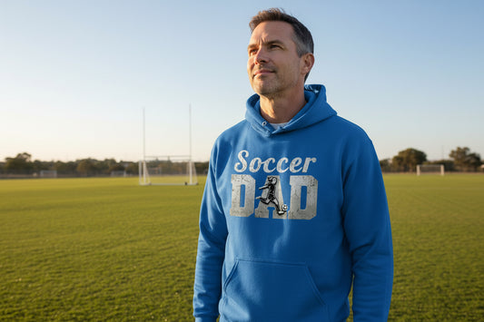 Soccer Dad Athlete Pride – Proud Soccer Father Sports Hoodie Royal - FRONT