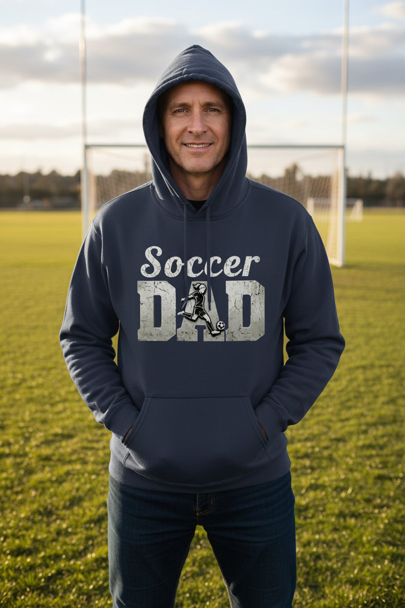 Soccer Dad Athlete Pride – Proud Soccer Father Sports Hoodie NAVY - FRONT