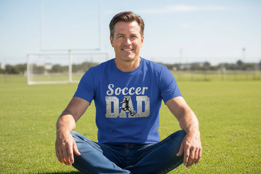 Soccer Dad Athlete Pride – Proud Soccer Father Sports T-Shirt ROYAL - FRONT