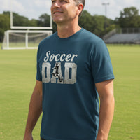 Soccer Dad Athlete Pride – Proud Soccer Father Sports T-Shirt MIDNIGHT NAVY - FRONT