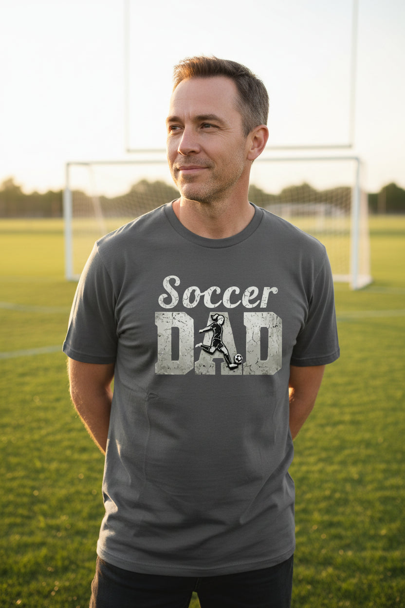 Soccer Dad Athlete Pride – Proud Soccer Father Sports T-Shirt Heavy Metal - FRONT