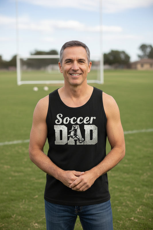 Soccer Dad Athlete Pride – Proud Soccer Father Sports Tank Top BLACK - FRONT