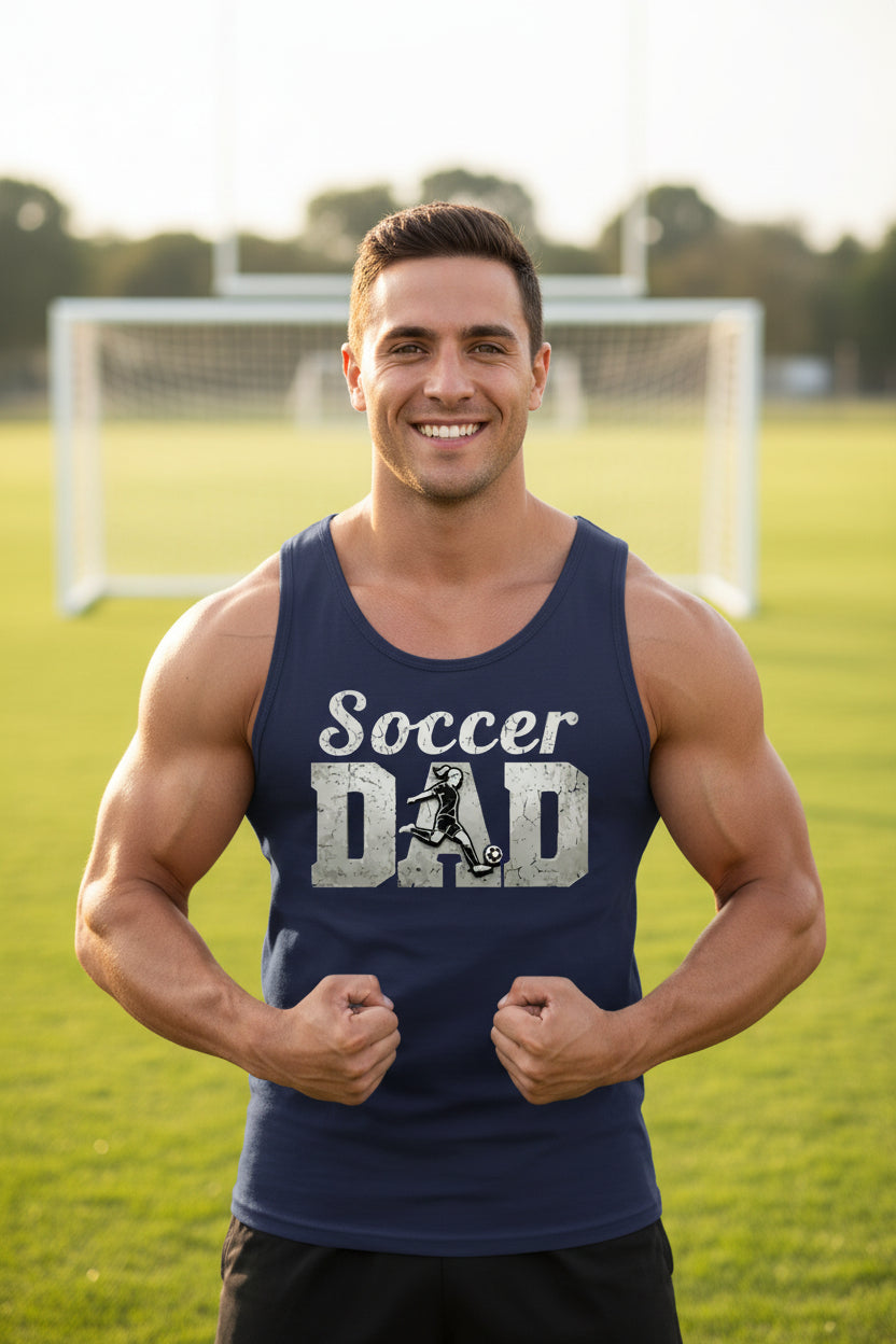 Soccer Dad Athlete Pride – Proud Soccer Father Sports Tank Top NAVY - FRONT