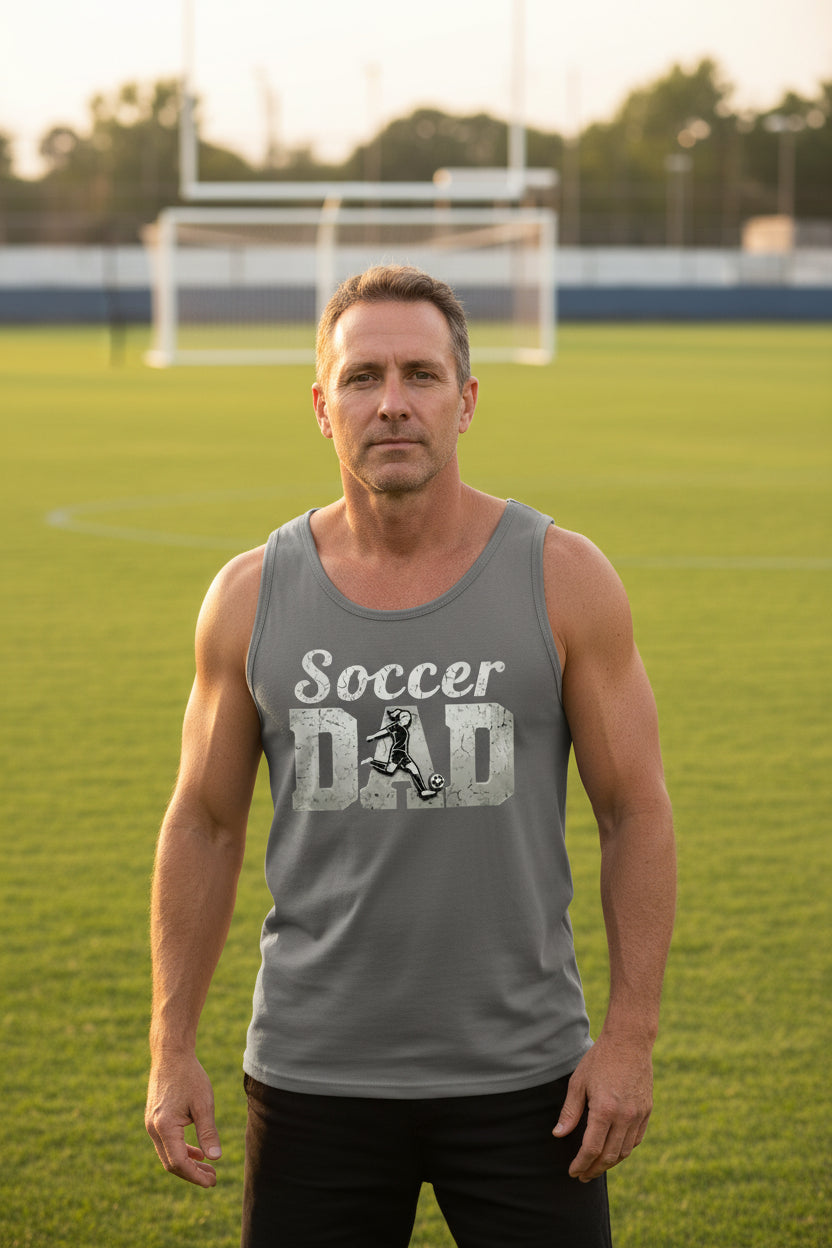 Soccer Dad Athlete Pride – Proud Soccer Father Sports Tank Top DARK GREY - FRONT