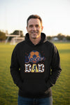 Soccer Dad Hoodie with Classic Ball and Player Silhouette Vintage Design BLACK - SF500 - FRONT