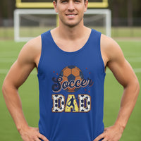 Soccer Dad Tank Top with Classic Ball and Player Silhouette Vintage Design TRUE ROYAL - 3480 - FRONT