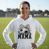 Soccer Mama Bow Vibes – Cute & Trendy Game Day Style Hoodie WHITE - SF500 - FRONT