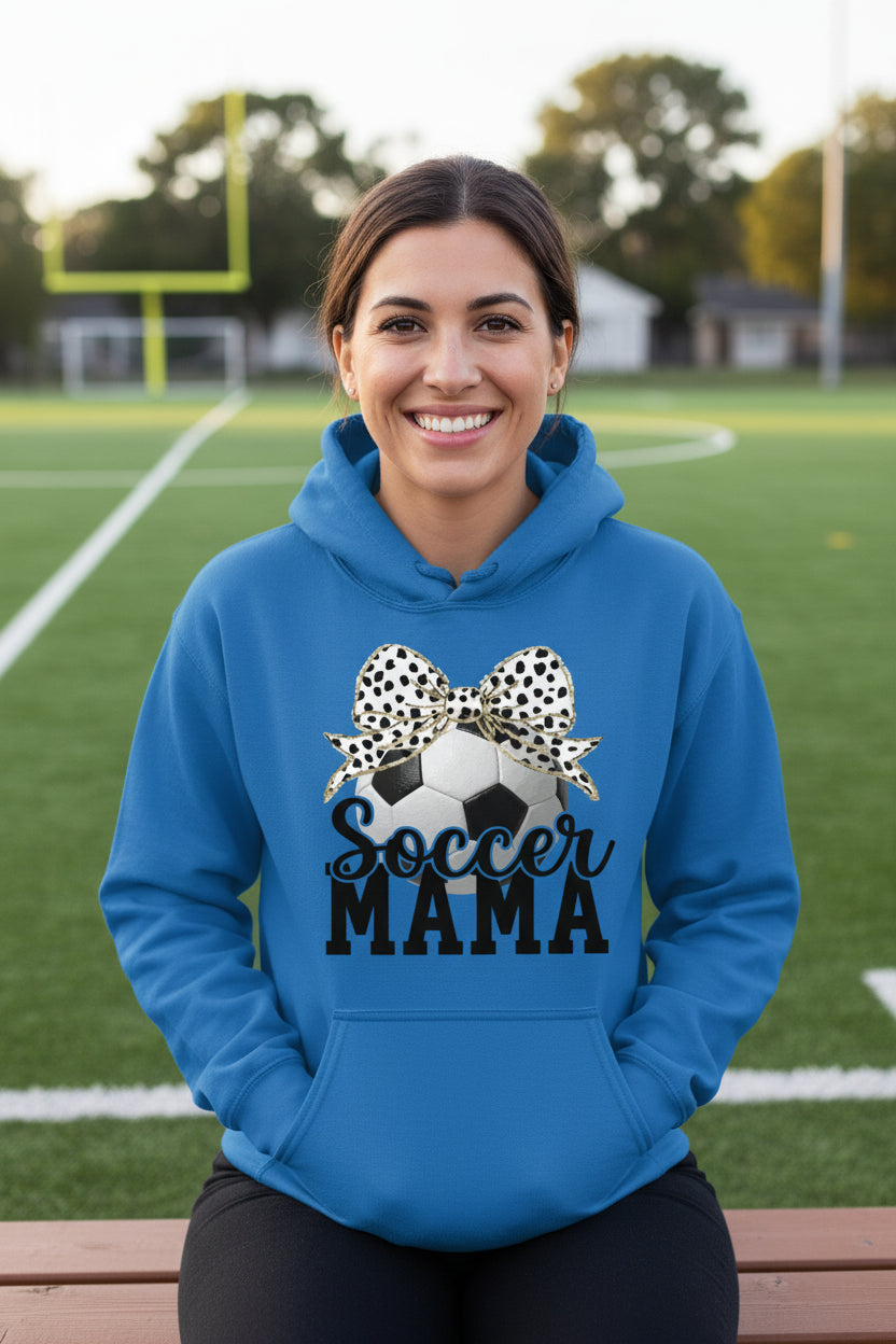 Soccer Mama Bow Vibes – Cute & Trendy Game Day Style Hoodie Royal - SF500 - FRONT