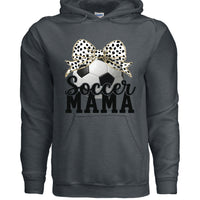 Soccer Mama Bow Vibes – Cute & Trendy Game Day Style Hoodie DARK HEATHER - SF500 - FRONT