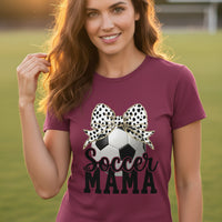 Soccer Mama Bow Vibes – Cute & Trendy Game Day Style T-Shirt MAROON - 6004 - FRONT