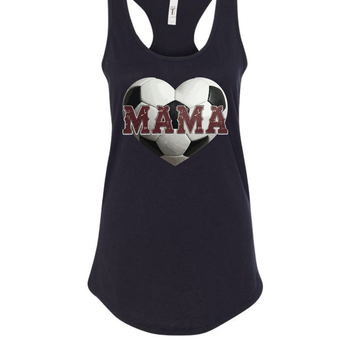 Soccer Mama Heart Tank Top - Athletic Pride Mom Spirit Black - FRONT