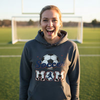 Soccer Mom Heartbeat Hoodie Proud Sports Family Design DARK HEATHER - SF500 - FRONT
