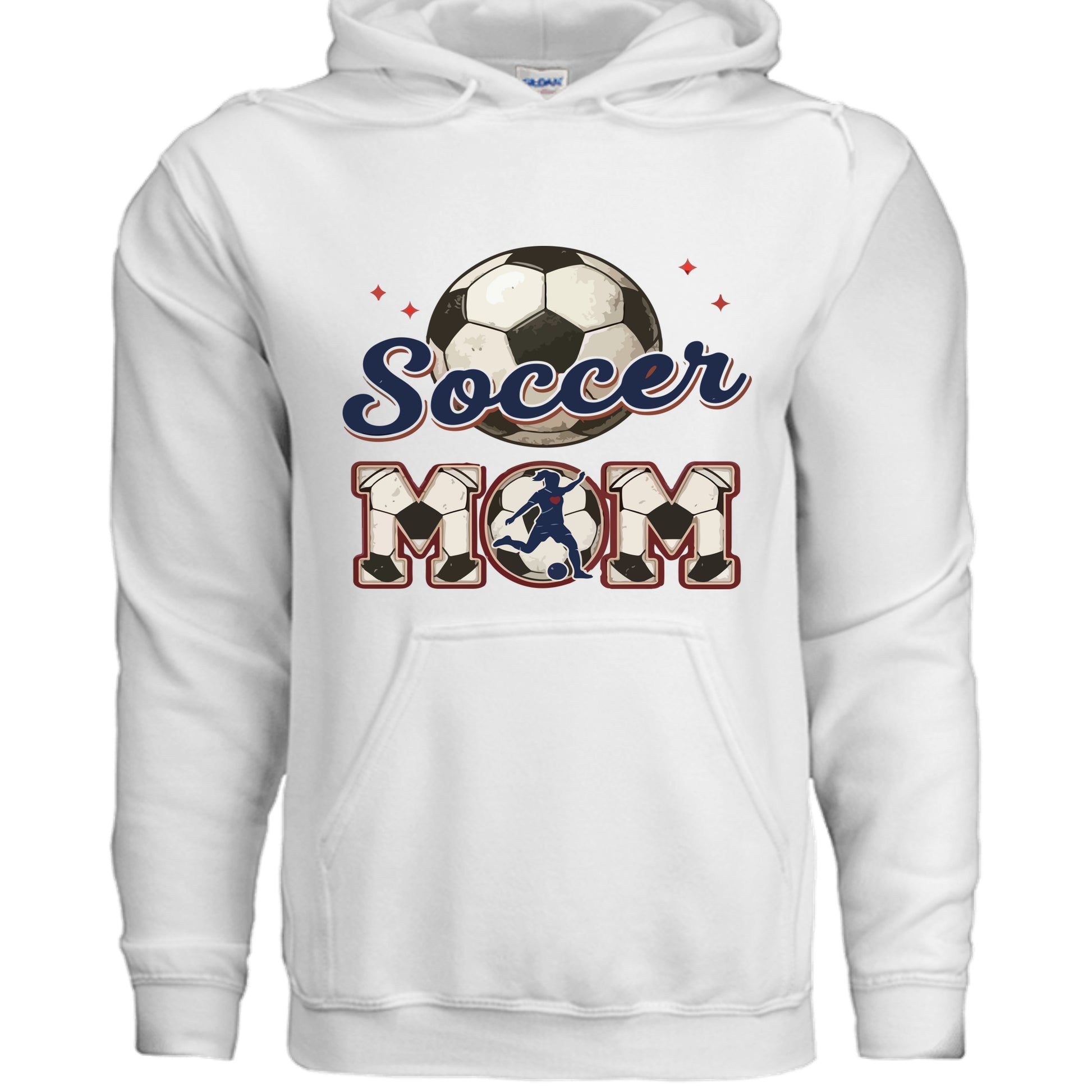 Soccer Mom Heartbeat Hoodie Proud Sports Family Design WHITE - SF500 - FRONT