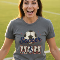 Soccer Mom Heartbeat T-Shirt Proud Sports Family Design DRK GREY HEATHER - 6004 - FRONT