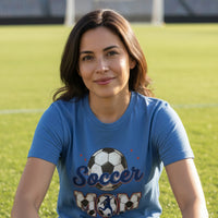 Soccer Mom Heartbeat T-Shirt Proud Sports Family Design HTHR TRUE ROYAL - 6004 - FRONT