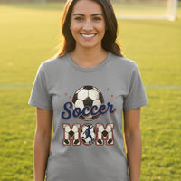 Soccer Mom Heartbeat T-Shirt Proud Sports Family Design ATHLETIC HEATHER - 6004 - FRONT
