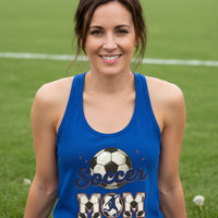 Soccer Mom Heartbeat Tank Top Proud Sports Family Design Royal - N1533 - FRONT